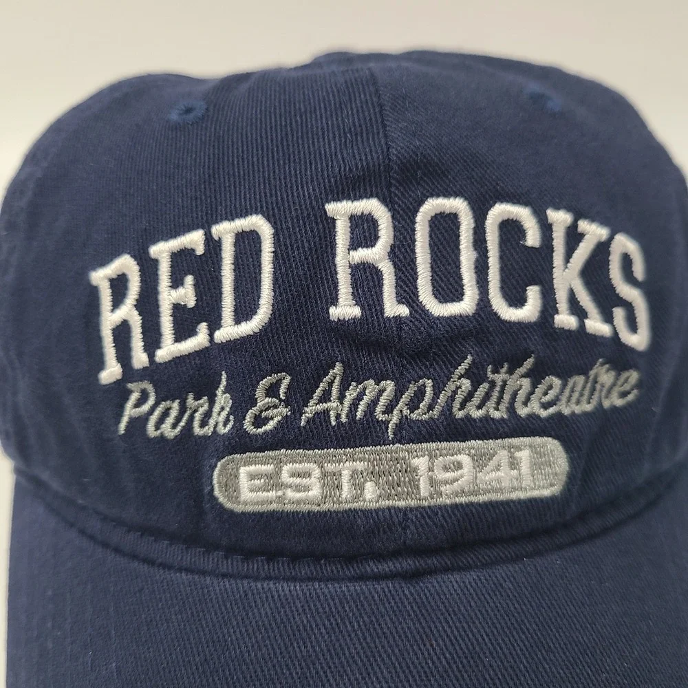 Youth Red Rocks Hat Adjustable Ouray Blue White Park & Amphitheatre Logo‎ Casual